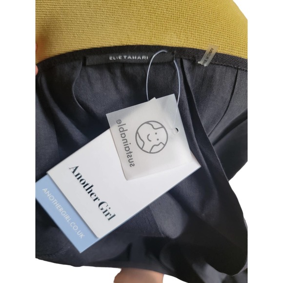 Elie Tahari Black Pleated front Aline skirt - Picture 3 of 5